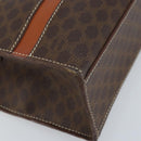 CELINE Macadam Canvas Hand Bag PVC Leather Brown Gold Auth bs33972-16