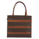 CELINE Macadam Canvas Hand Bag PVC Leather Brown Gold Auth bs33972-2