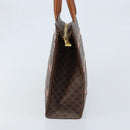 CELINE Macadam Canvas Hand Bag PVC Leather Brown Gold Auth bs33972-4