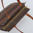 CELINE Macadam Canvas Hand Bag PVC Leather Brown Gold Auth bs33972-6