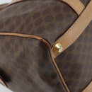 CELINE Macadam Canvas Hand Bag PVC Leather Brown Gold Auth bs33973-13