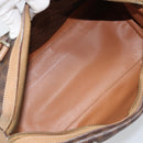 CELINE Macadam Canvas Hand Bag PVC Leather Brown Gold Auth bs33973-18