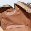 CELINE Macadam Canvas Hand Bag PVC Leather Brown Gold Auth bs33973-19