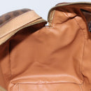 CELINE Macadam Canvas Hand Bag PVC Leather Brown Gold Auth bs33973-20