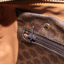 CELINE Macadam Canvas Hand Bag PVC Leather Brown Gold Auth bs33973-21