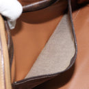CELINE Macadam Canvas Hand Bag PVC Leather Brown Gold Auth bs33973-22