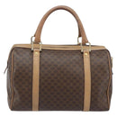 CELINE Macadam Canvas Hand Bag PVC Leather Brown Gold Auth bs33973-3