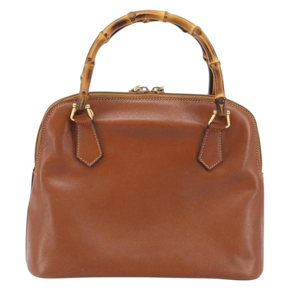 GUCCI Bambus Handtasche Leder Braun Gold 000 2058 0290 Auth bs33974