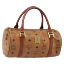 MCM Vicetos Logogram Hand Bag PVC Leather Brown Gold Auth bs33975-1