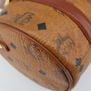 MCM Vicetos Logogram Hand Bag PVC Leather Brown Gold Auth bs33975-11