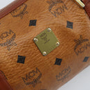 MCM Vicetos Logogram Hand Bag PVC Leather Brown Gold Auth bs33975-15