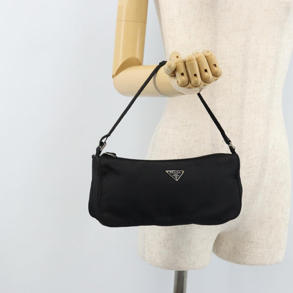 PRADA Accessoire-Etui Nylon Schwarz Silber Auth bs33980