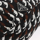PRADA Hand Bag Nylon Black White Auth bs33981-13