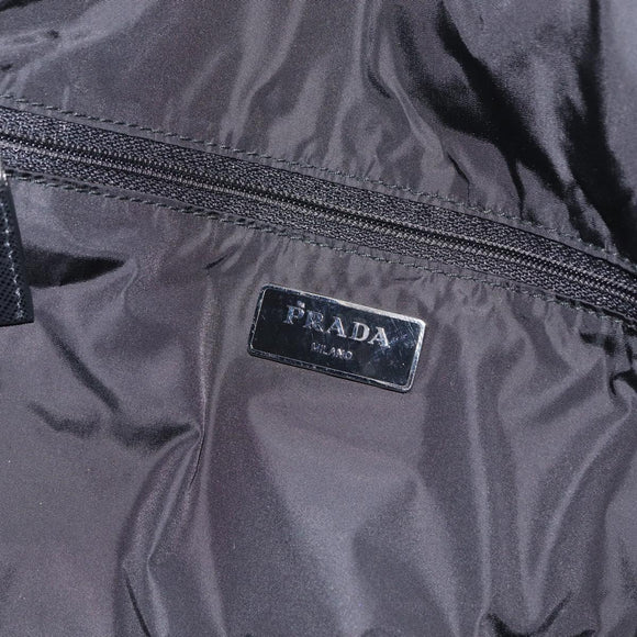 PRADA Hand Bag Nylon Black White Auth bs33981