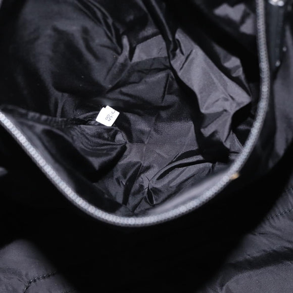 PRADA Hand Bag Nylon Black White Auth bs33981