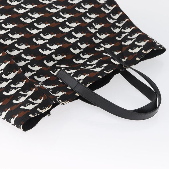 PRADA Hand Bag Nylon Black White Auth bs33981