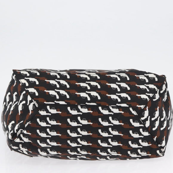 PRADA Hand Bag Nylon Black White Auth bs33981