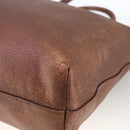 PRADA Hand Bag Leather 2way Bronze Silver Auth bs33982-17