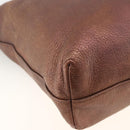 PRADA Hand Bag Leather 2way Bronze Silver Auth bs33982-10