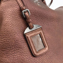 PRADA Hand Bag Leather 2way Bronze Silver Auth bs33982-18