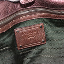 PRADA Hand Bag Leather 2way Bronze Silver Auth bs33982-20