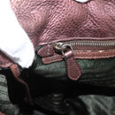 PRADA Hand Bag Leather 2way Bronze Silver Auth bs33982-23
