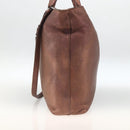 PRADA Hand Bag Leather 2way Bronze Silver Auth bs33982-4