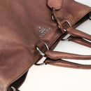 PRADA Hand Bag Leather 2way Bronze Silver Auth bs33982-6