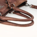 PRADA Hand Bag Leather 2way Bronze Silver Auth bs33982-7