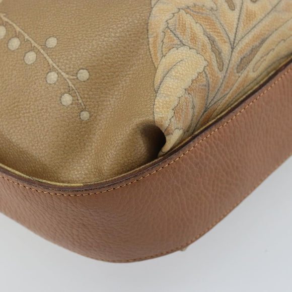 Salvatore Ferragamo Shoulder Bag PVC Canvas Beige Gold Auth bs33984
