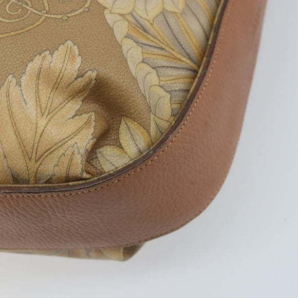 Salvatore Ferragamo Shoulder Bag PVC Canvas Beige Gold Auth bs33984