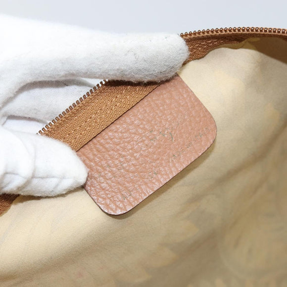 Salvatore Ferragamo Shoulder Bag PVC Canvas Beige Gold Auth bs33984