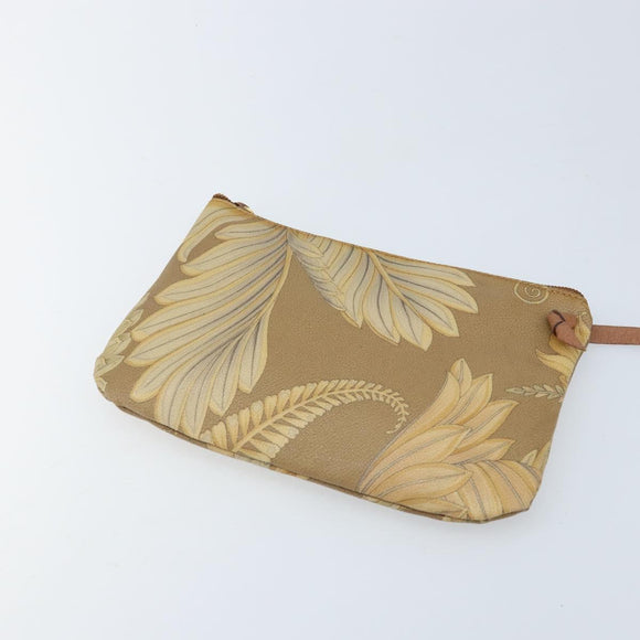 Salvatore Ferragamo Shoulder Bag PVC Canvas Beige Gold Auth bs33984