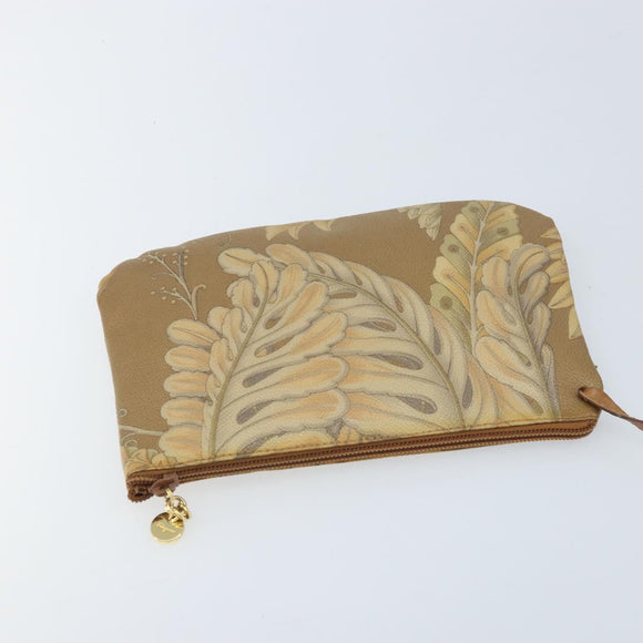 Salvatore Ferragamo Shoulder Bag PVC Canvas Beige Gold Auth bs33984