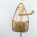Salvatore Ferragamo Shoulder Bag PVC Canvas Beige Gold Auth bs33984-22