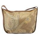 Salvatore Ferragamo Shoulder Bag PVC Canvas Beige Gold Auth bs33984-2