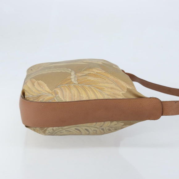 Salvatore Ferragamo Shoulder Bag PVC Canvas Beige Gold Auth bs33984