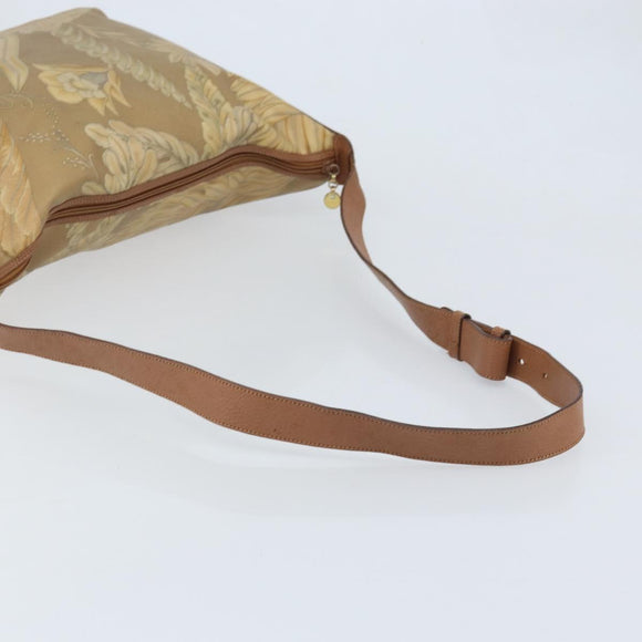 Salvatore Ferragamo Shoulder Bag PVC Canvas Beige Gold Auth bs33984