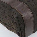 BVLGARI Shoulder Bag Canvas Brown Silver Auth bs33988-11