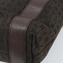 BVLGARI Shoulder Bag Canvas Brown Silver Auth bs33988-12