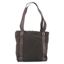 BVLGARI Shoulder Bag Canvas Brown Silver Auth bs33988-2
