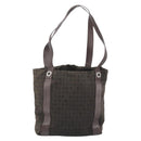 BVLGARI Shoulder Bag Canvas Brown Silver Auth bs33988-3