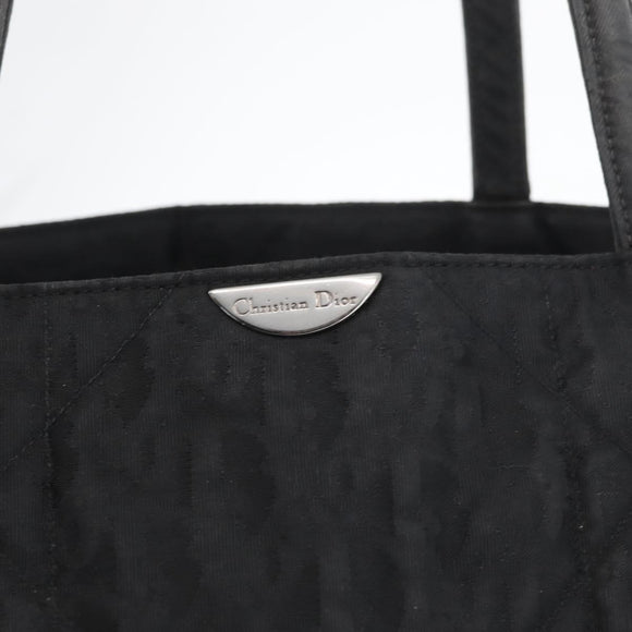 Christian Dior Hand Bag Nylon Black Silver Auth bs33989