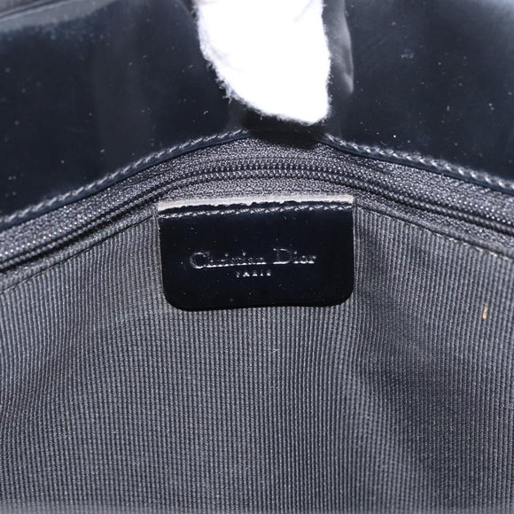 Christian Dior Hand Bag Nylon Black Silver Auth bs33989