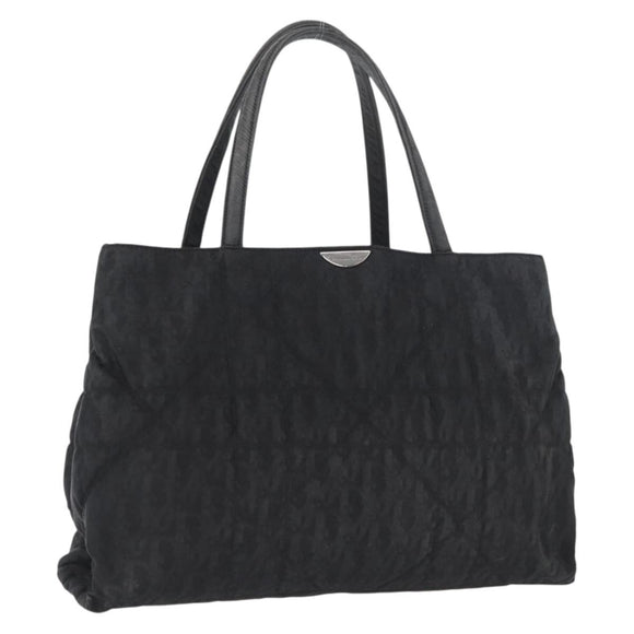 Christian Dior Hand Bag Nylon Black Silver Auth bs33989