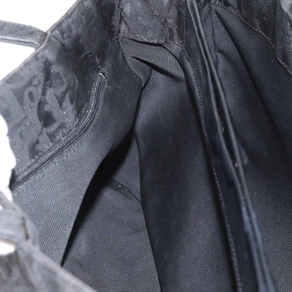Christian Dior Hand Bag Nylon Black Silver Auth bs33989