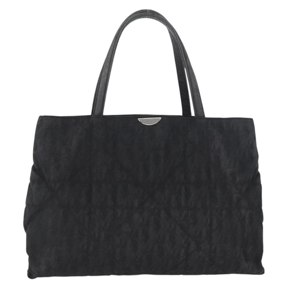 Christian Dior Hand Bag Nylon Black Silver Auth bs33989