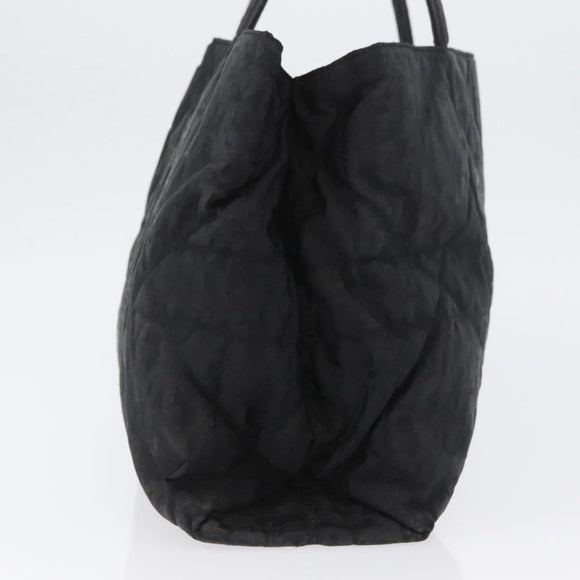 Christian Dior Hand Bag Nylon Black Silver Auth bs33989