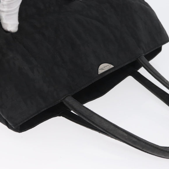 Christian Dior Hand Bag Nylon Black Silver Auth bs33989
