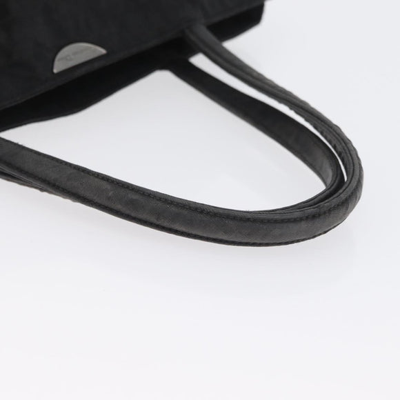 Christian Dior Hand Bag Nylon Black Silver Auth bs33989